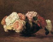 Roses in a Bowl - 亨利·方丹·拉图尔